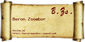 Beron Zsombor névjegykártya